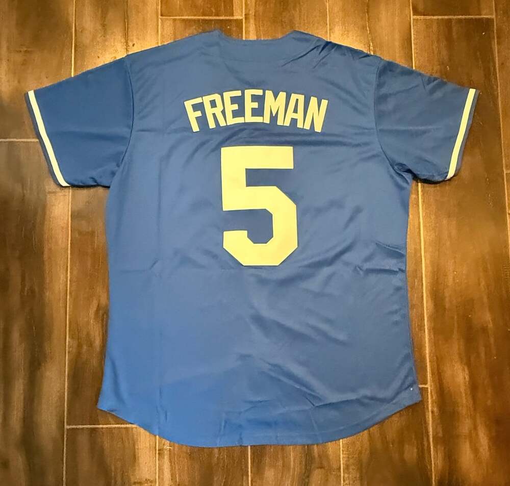 Los Angeles Dodgers Freddie Freeman Jersey Size L Blue Gold 5